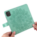 For Samsung Galaxy A03 Global 7-petal Flowers Embossing Pattern Horizontal Flip CasePhone Case(Green)