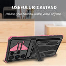 For Samsung Galaxy S22 Ultra 5G Armor Card PC + TPU Phone Case(Pink)