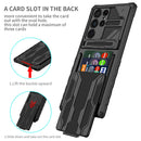 For Samsung Galaxy S22 Ultra 5G Armor Card PC + TPU Phone Case(Black)
