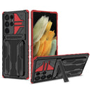 For Samsung Galaxy S22 Ultra 5G Armor Card PC + TPU Phone Case(Red)