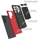 For Samsung Galaxy S22 Ultra 5G Armor Card PC + TPU Phone Case(Red)