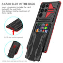 For Samsung Galaxy S22 Ultra 5G Armor Card PC + TPU Phone Case(Red)