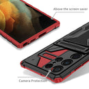 For Samsung Galaxy S22 Ultra 5G Armor Card PC + TPU Phone Case(Red)