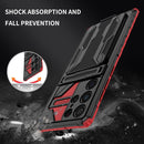 For Samsung Galaxy S22 Ultra 5G Armor Card PC + TPU Phone Case(Red)
