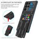 For Samsung Galaxy S22 Ultra 5G Armor Card PC + TPU Phone Case(Blue)