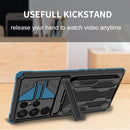 For Samsung Galaxy S22 Ultra 5G Armor Card PC + TPU Phone Case(Blue)