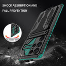For Samsung Galaxy S22 Ultra 5G Armor Card PC + TPU Phone Case(Dark Green)