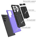 For Samsung Galaxy S22 Ultra 5G Armor Card PC + TPU Phone Case(Purple)