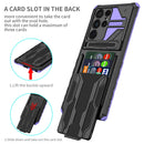 For Samsung Galaxy S22 Ultra 5G Armor Card PC + TPU Phone Case(Purple)