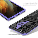 For Samsung Galaxy S22 Ultra 5G Armor Card PC + TPU Phone Case(Purple)