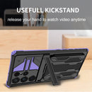 For Samsung Galaxy S22 Ultra 5G Armor Card PC + TPU Phone Case(Purple)