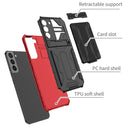 For Samsung Galaxy S22+ 5G Armor Card PC + TPU Phone Case(Red)