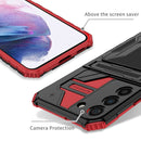 For Samsung Galaxy S22+ 5G Armor Card PC + TPU Phone Case(Red)