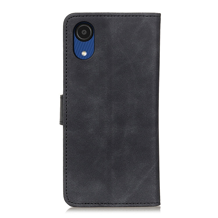 For Samsung Galaxy A03 Core KHAZNEH Retro Texture Horizontal Flip Leather Phone Case(Black)