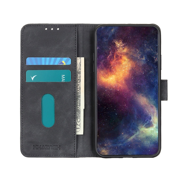 For Samsung Galaxy A03 Core KHAZNEH Retro Texture Horizontal Flip Leather Phone Case(Black)