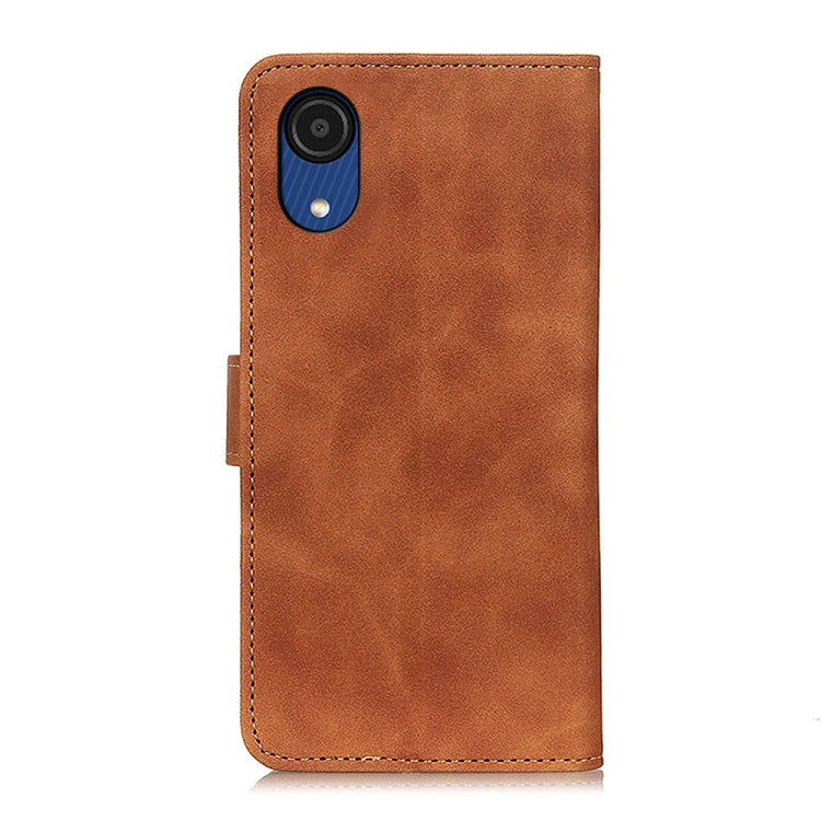 For Samsung Galaxy A03 Core KHAZNEH Retro Texture Horizontal Flip Leather Phone Case(Brown)