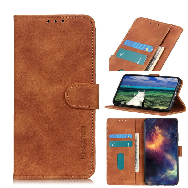 For Samsung Galaxy A03 Core KHAZNEH Retro Texture Horizontal Flip Leather Phone Case(Brown)