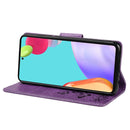 For Samsung Galaxy A33 5G Butterfly Embossed Horizontal Flip Leather Phone Case with Card Slot & Holder(Purple)