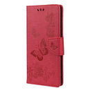 For Samsung Galaxy A33 5G Butterfly Embossed Horizontal Flip Leather Phone Case with Card Slot & Holder(Red)