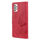For Samsung Galaxy A33 5G Butterfly Embossed Horizontal Flip Leather Phone Case with Card Slot & Holder(Red)