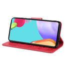 For Samsung Galaxy A33 5G Butterfly Embossed Horizontal Flip Leather Phone Case with Card Slot & Holder(Red)