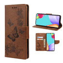 For Samsung Galaxy A33 5G Butterfly Embossed Horizontal Flip Leather Phone Case with Card Slot & Holder(Brown)