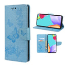 For Samsung Galaxy A33 5G Butterfly Embossed Horizontal Flip Leather Phone Case with Card Slot & Holder(Blue)