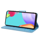 For Samsung Galaxy A33 5G Butterfly Embossed Horizontal Flip Leather Phone Case with Card Slot & Holder(Blue)