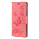 For Samsung Galaxy A33 5G Butterfly Embossed Horizontal Flip Leather Phone Case with Card Slot & Holder(Pink)