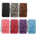 For Samsung Galaxy A33 5G Butterfly Embossed Horizontal Flip Leather Phone Case with Card Slot & Holder(Blue)