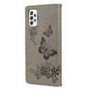 For Samsung Galaxy A53 5G Butterfly Embossed Horizontal Flip Leather Phone Case with Card Slot & Holder(Grey)