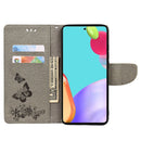 For Samsung Galaxy A53 5G Butterfly Embossed Horizontal Flip Leather Phone Case with Card Slot & Holder(Grey)