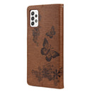 For Samsung Galaxy A53 5G Butterfly Embossed Horizontal Flip Leather Phone Case with Card Slot & Holder(Brown)