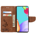 For Samsung Galaxy A53 5G Butterfly Embossed Horizontal Flip Leather Phone Case with Card Slot & Holder(Brown)