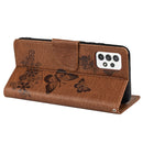 For Samsung Galaxy A53 5G Butterfly Embossed Horizontal Flip Leather Phone Case with Card Slot & Holder(Brown)