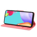 For Samsung Galaxy A53 5G Butterfly Embossed Horizontal Flip Leather Phone Case with Card Slot & Holder(Pink)
