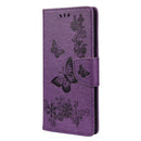 For Xiaomi Redmi Note 11 5G Butterfly Embossed Horizontal Flip Leather Phone Case with Card Slot & Holder(Purple)