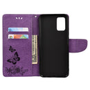 For Xiaomi Redmi Note 11 5G Butterfly Embossed Horizontal Flip Leather Phone Case with Card Slot & Holder(Purple)