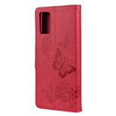 For Xiaomi Redmi Note 11 5G Butterfly Embossed Horizontal Flip Leather Phone Case with Card Slot & Holder(Red)
