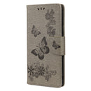 For Xiaomi Redmi Note 11 5G Butterfly Embossed Horizontal Flip Leather Phone Case with Card Slot & Holder(Grey)