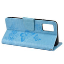 For Xiaomi Redmi Note 11 5G Butterfly Embossed Horizontal Flip Leather Phone Case with Card Slot & Holder(Blue)
