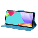 For Samsung Galaxy A33 5G Butterfly Flower Pattern Horizontal Flip Leather Phone Case with Card Slot & Holder(Blue)