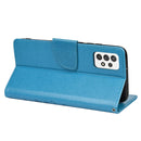For Samsung Galaxy A33 5G Butterfly Flower Pattern Horizontal Flip Leather Phone Case with Card Slot & Holder(Blue)