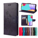 For Samsung Galaxy A33 5G Butterfly Flower Pattern Horizontal Flip Leather Phone Case with Card Slot & Holder(Dark Purple)