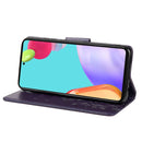 For Samsung Galaxy A33 5G Butterfly Flower Pattern Horizontal Flip Leather Phone Case with Card Slot & Holder(Dark Purple)