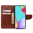 For Samsung Galaxy A33 5G Butterfly Flower Pattern Horizontal Flip Leather Phone Case with Card Slot & Holder(Brown)