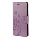 For Samsung Galaxy A33 5G Butterfly Flower Pattern Horizontal Flip Leather Phone Case with Card Slot & Holder(Light Purple)