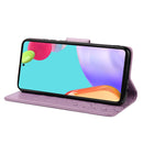 For Samsung Galaxy A33 5G Butterfly Flower Pattern Horizontal Flip Leather Phone Case with Card Slot & Holder(Light Purple)