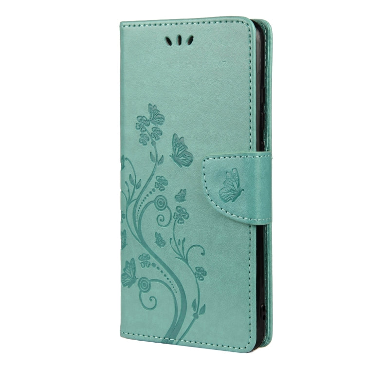 For Samsung Galaxy A53 5G Butterfly Flower Pattern Horizontal Flip Leather Phone Case with Card Slot & Holder(Green)