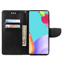 For Samsung Galaxy A53 5G Butterfly Flower Pattern Horizontal Flip Leather Phone Case with Card Slot & Holder(Black)